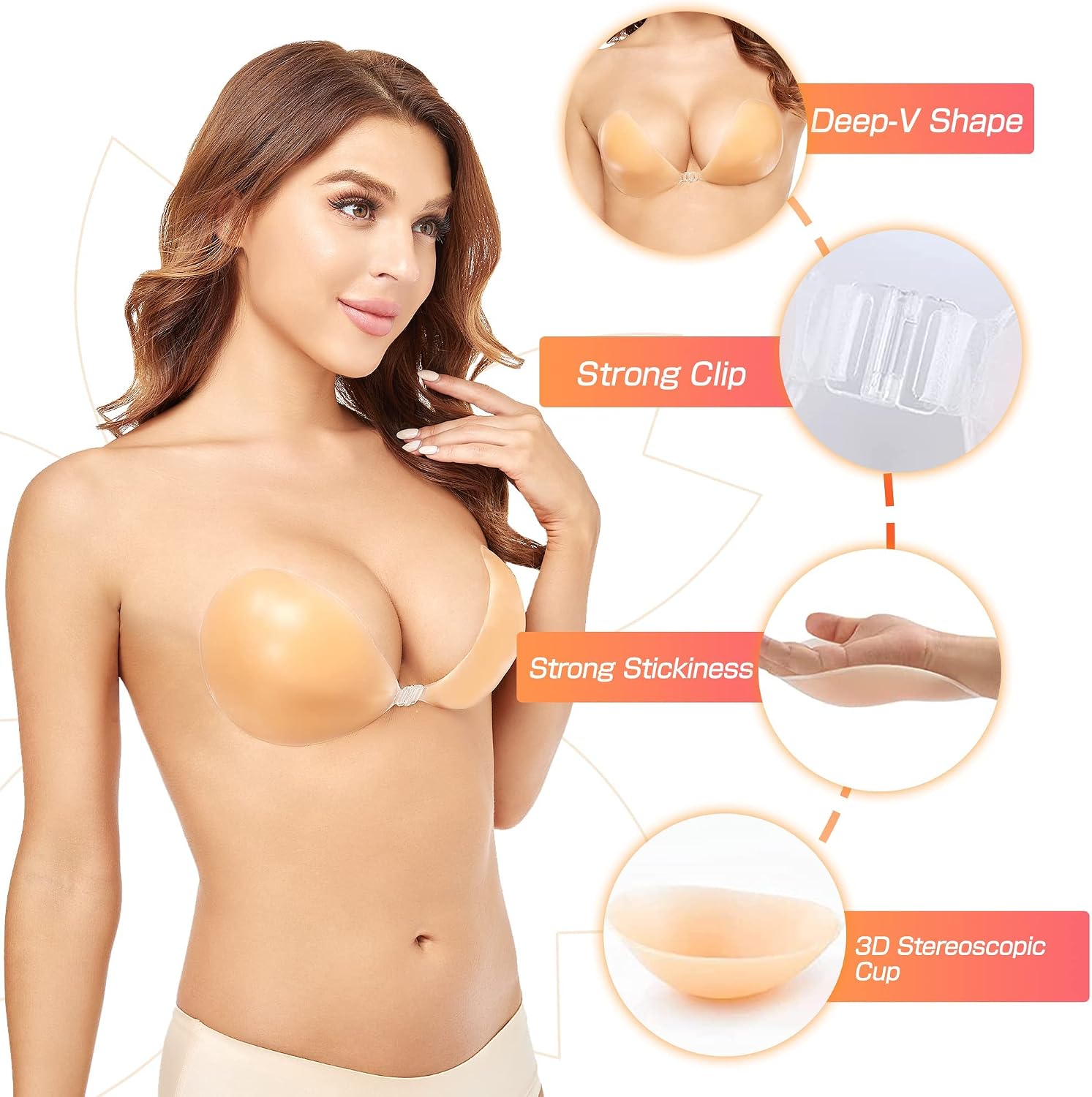Push-Up Wire-Free Solid Silico - Strapless Bra Backless ulasan dan harga